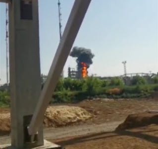 Vídeo do ataque à refinaria foi publicado nas redes sociais russas