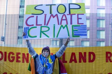 Protesto contra a COP26 em Glasgow, Reino Unido