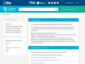 Guia para pagamento do IPTU carioca já está disponível