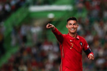 Cristiano Ronaldo durante uma partida pela seleção portuguesa